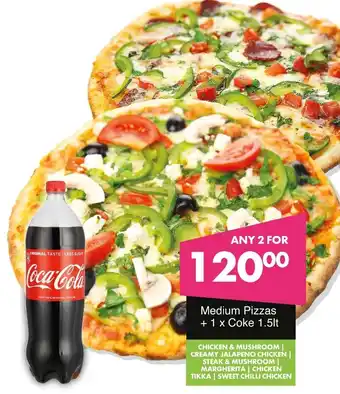 Save Hyper Medium Pizzas + Coke offer