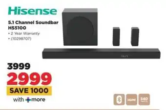 HiFi Corp Hisense 5.1 Channel Soundbar HS5100 offer