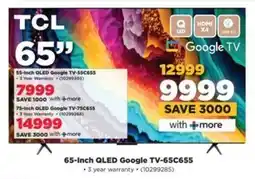 HiFi Corp TCL 65-Inch QLED Google TV-65C655 offer