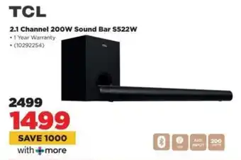 HiFi Corp TCL 2.1 Channel 200W Sound Bar S522W offer