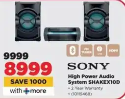 HiFi Corp SONY High Power Audio System SHAKEX10D offer