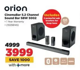 HiFi Corp Orion CinemaBar 5.2 Channel Sound Bar SBW 5002 offer