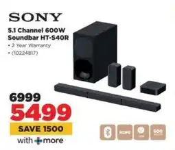 HiFi Corp SONY 5.1 Channel 600W Soundbar HT-S40R offer