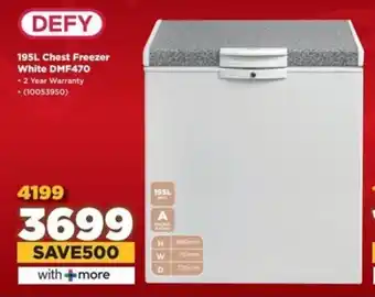 HiFi Corp DEFY Chest Freezer White DMF470 offer