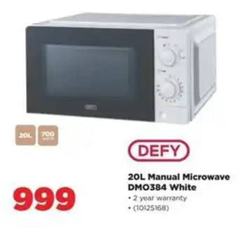 HiFi Corp DEFY Manual Microwave DMO384 White offer