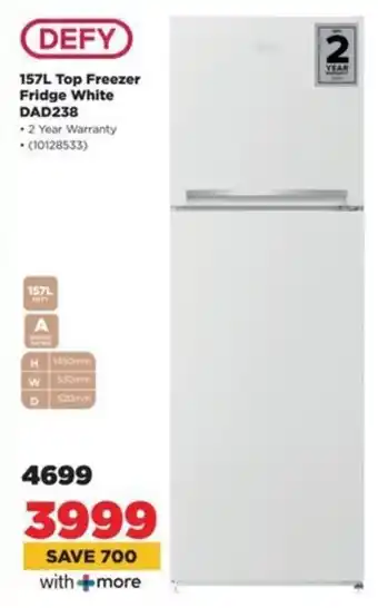 HiFi Corp DEFY Top Freezer Fridge White DAD238 offer