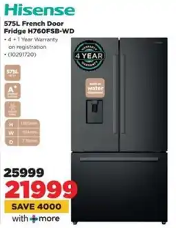 HiFi Corp Hisense French Door Fridge H760FSB-WD offer