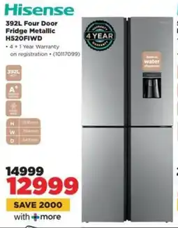 HiFi Corp Hisense Four Door Fridge Metallic H520FIWD offer