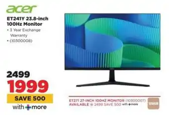 HiFi Corp Acer ET241Y 23.8-inch 100Hz Monitor offer