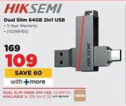 HiFi Corp HIKSEMI Dual Slim 64GB 2in1 USB offer