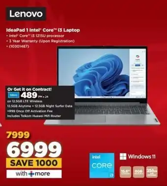 HiFi Corp Lenovo IdeaPad 1 Intel Core i3 Laptop offer