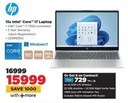 HiFi Corp HP 15s Intel Core i7 Laptop offer