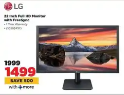 HiFi Corp LG 22 Inch Full HD Monitor with FreeSync offer