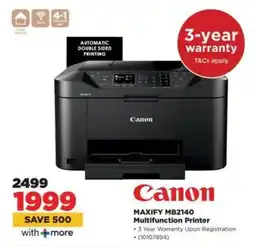 HiFi Corp Canon MAXIFY MB2140 Multifunction Printer offer