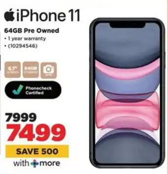 HiFi Corp iPhone 11 64GB Pre Owned offer