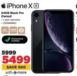 HiFi Corp iPhone X 64GB Black Pre Owned offer