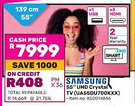 Game SAMSUNG 55" UHD Crystal TV offer