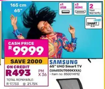 Game SAMSUNG 65" UHD Smart TV offer