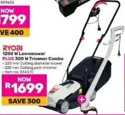 Game RYOBI 1200 W Lawnmower PLUS 300 W Trimmer Combo offer