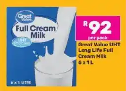 Game Great Value UHT Long Life Full Cream Milk offer