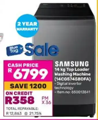 Game SAMSUNG Top Loader Washing Machine offer