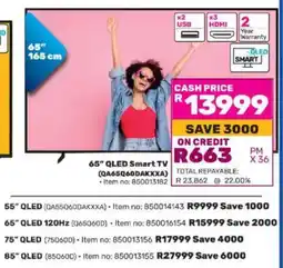 Game SAMSUNG 65" QLED Smart TV offer