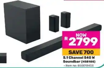 Game Hisense 5.1 Channel 540 W Soundbar (HS5100) offer