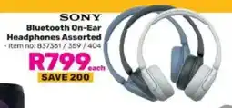 Game SONY Bluetooth On-Ear Headphones Assorted offer