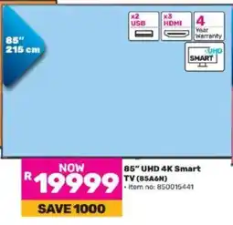 Game Hisense 85" UHD 4K Smart TV (85A6N) offer