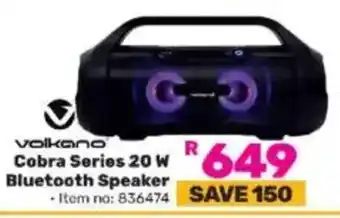 Game Volkano Cobra Series 20 W Bluetooth Speaker offer