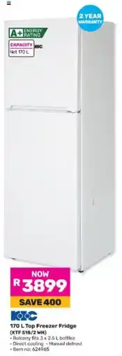 Game KIC Top Freezer Fridge (KTF 518/2 WH) offer