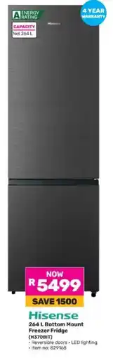 Game Hisense Bottom Mount Freezer Fridge (H370BIT) offer