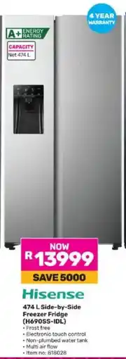 Game Hisense Side-by-Side Freezer Fridge (H690SS-IDL) offer