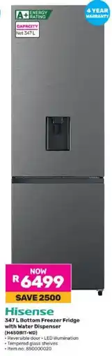 Game Hisense Bottom Freezer Fridge with Water Dispenser offer