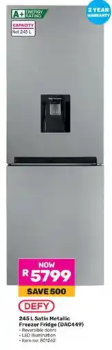 Game DEFY Satin Metallic Freezer Fridge (DAC449) offer