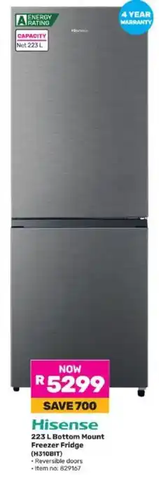 Game Hisense Bottom Mount Freezer Fridge (H310BIT) offer