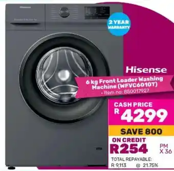 Game Hisense Front Loader Washing Machine offer