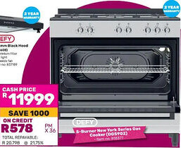 Game DEFY 5-Burner New York Series Gas Cooker (DGS902) offer