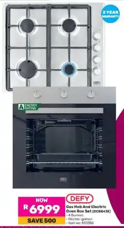 Game DEFY Gas Hob And Electric Oven Box Set (DCB843E) offer