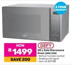 Game DEFY Solo Microwave Oven (DMO 390) offer