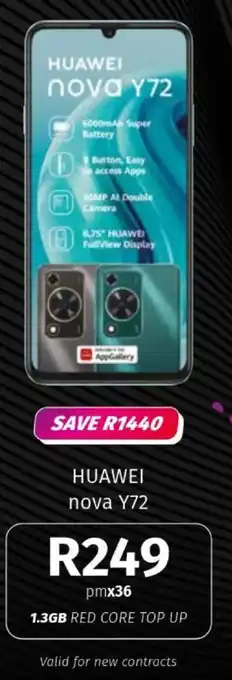 Vodacom HUAWEI nova Y72 offer