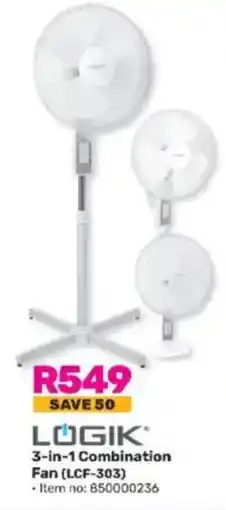 Game LOGIK 3-in-1 Combination Fan (LCF-303) offer