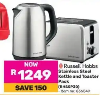 Game Russell Hobbs Stainless Steel Kettle and Toaster Pack (RHSSP30) offer