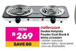 Game Mellerware Double Hotplate Powder Coat Black & White (27200DP) offer