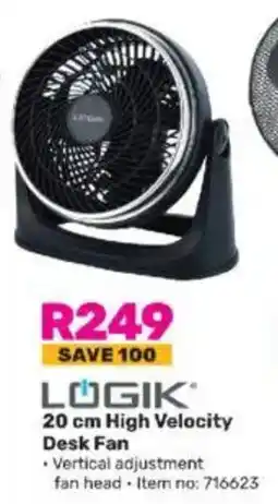 Game LOGIK High Velocity Desk Fan offer