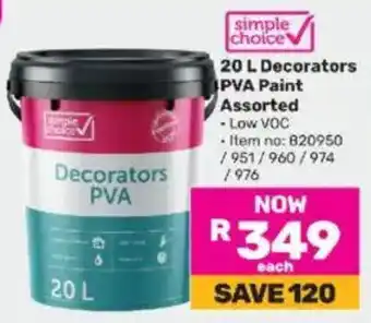 Game Simple Choice Decorators PVA Paint Assorted offer