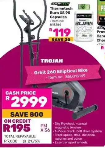 Game TROJAN Orbit 260 Elliptical Bike offer