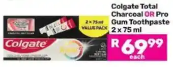 Game Colgate Total Charcoal OR Pro Gum Toothpaste offer