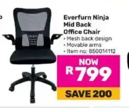 Game Everfurn Ninja Mid Back Office Chair offer