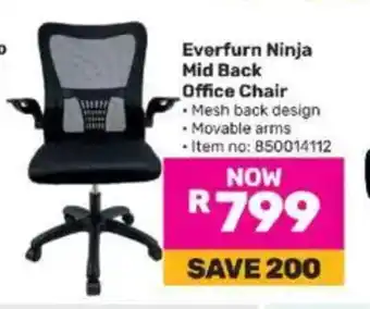 Game Everfurn Ninja Mid Back Office Chair offer